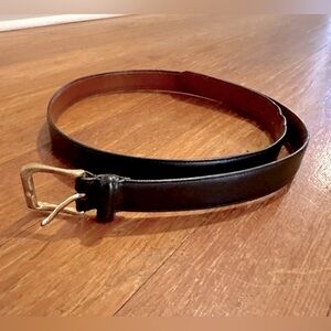 Men’s Coach handmade black leather belt with Brass buckle, size 40”